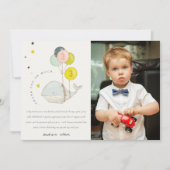 Niedlich Underwater Balloon Whale Foto Kindergebur Dankeskarte (Vorderseite)