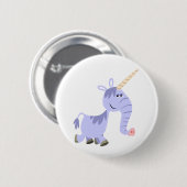 Niedlich Ungewöhnliche Cartoon Unicorn Button Abze (Vorne & Hinten)