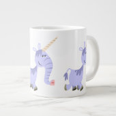 Niedlich Ungewöhnliche Cartoon Unicorn Jumbo Tasse (Vorderseite Rechts)