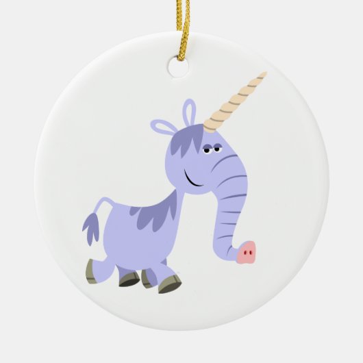 Niedlich Ungewöhnlicher Cartoon Einhorn Ornament (Vorne)