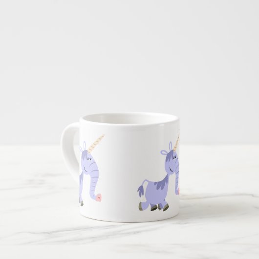 Niedlich Ungewöhnlicher Cartoon Unicorn Espresso T Espressotasse (Vorderseite Links)