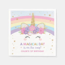 Niedlich Unicorn 1. Geburtstag Party Rainbow Servi Serviette