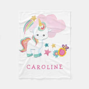 Niedlich Unicorn Baby Girl Name Weiß Fleecedecke
