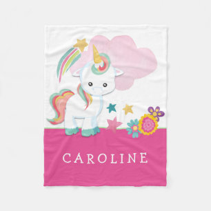 Niedlich Unicorn Baby Girl Name White Pink Fleecedecke