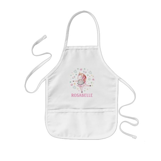 Niedlich Unicorn Ballerina Girly PInk Kinderschürze (Vorne)