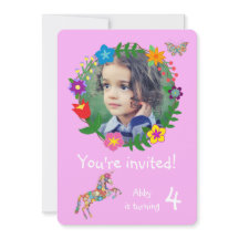 Niedlich Unicorn Butterfly Blume Girls Party