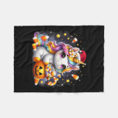 Niedlich Unicorn Candy Halloween Weihnachtsmannmüt Fleecedecke (Vorderseite (Horizontal))