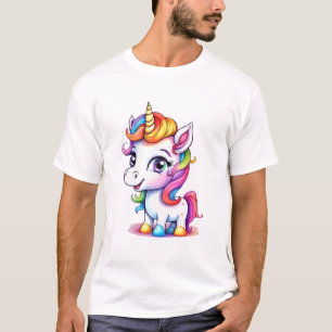 Niedlich Unicorn Cool Rainbow-positiv T-Shirt