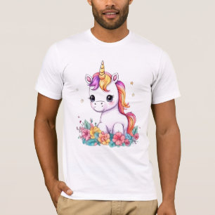 Niedlich Unicorn Cool Rainbow-positiv T-Shirt