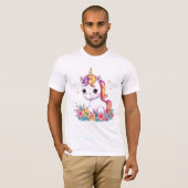 Niedlich Unicorn Cool Rainbow-positiv T-Shirt (Vorne ganz)