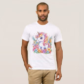 Niedlich Unicorn Cool Rainbow-positiv T-Shirt (Vorne ganz)