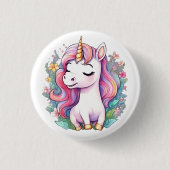 Niedlich Unicorn Cool Unicorn positiv Button (Vorderseite)