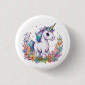 Niedlich Unicorn Cool Unicorn positiv Button (Vorderseite)