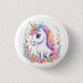 Niedlich Unicorn Cool Unicorn positiv Button (Vorderseite)