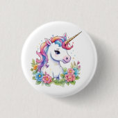 Niedlich Unicorn Cool Unicorn positiv Button (Vorderseite)