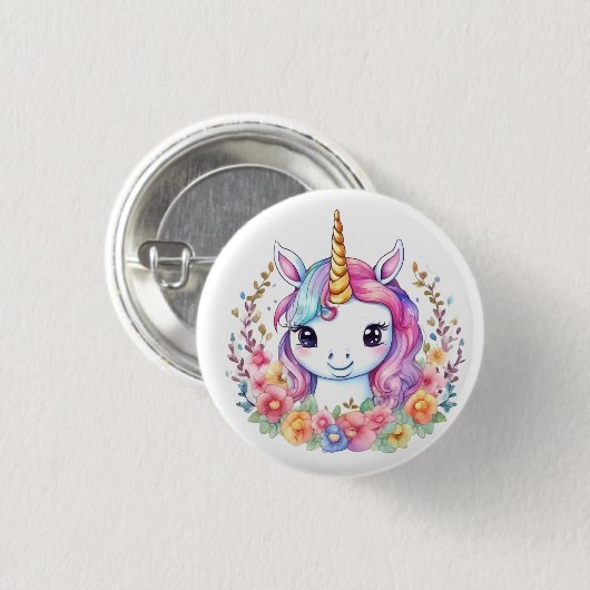 Niedlich Unicorn Cool Unicorn positiv Button (Vorne & Hinten)