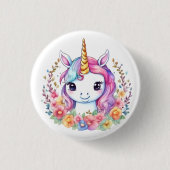 Niedlich Unicorn Cool Unicorn positiv Button (Vorderseite)