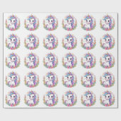 Niedlich Unicorn Cool Unicorn positiv Geschenkpapier (Flach)