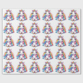 Niedlich Unicorn Cool Unicorn positiv Geschenkpapier (Flach)