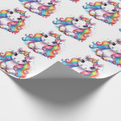 Niedlich Unicorn Cool Unicorn positiv Geschenkpapier (Ecke)