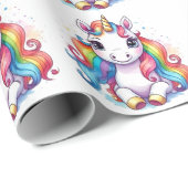 Niedlich Unicorn Cool Unicorn positiv Geschenkpapier (Rolleneckpunkt)