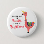 Niedlich Unicorn Flamingo Llama Inspirierend Unifl Button (Vorderseite)