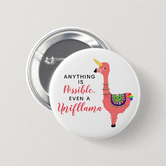 Niedlich Unicorn Flamingo Llama Inspirierend Unifl Button (Vorne & Hinten)
