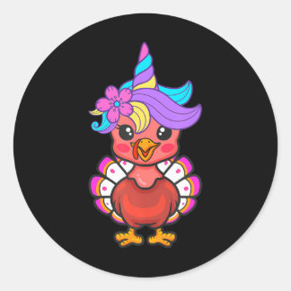 Niedlich Unicorn Funny Baby Türkei Erntedank Day Runder Aufkleber