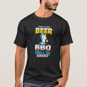 Niedlich Unicorn Funny Grillen Grilling Beer Lover T-Shirt