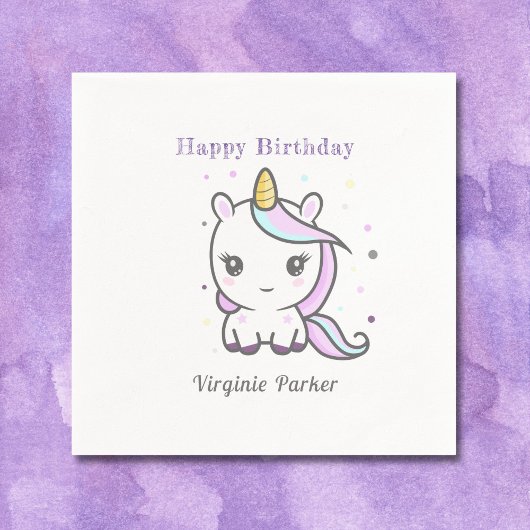 Niedlich Unicorn Geburtstag Napkins Serviette
