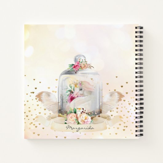 Niedlich Unicorn Girl Sketchbook Notizblock (Rückseite)