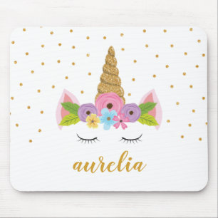 Niedlich Unicorn Gold Glitzer Girly Individuelle N Mousepad