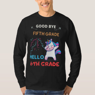 Niedlich Unicorn Goodbye 5. Klasse Abschluss Hallo T-Shirt