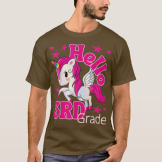Niedlich Unicorn Hello 3RD Grade 2022 Zurück zur S T-Shirt