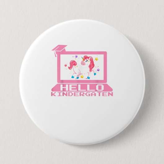 Niedlich Unicorn Hello Virtual Kindergarten Teac Button (Vorderseite)