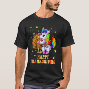 Niedlich Unicorn Hugs Türkei glücklich Thanksgivin T-Shirt