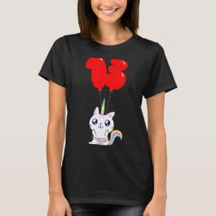 Niedlich Unicorn Katze 13. Geburtstag Kinder Ballo T-Shirt