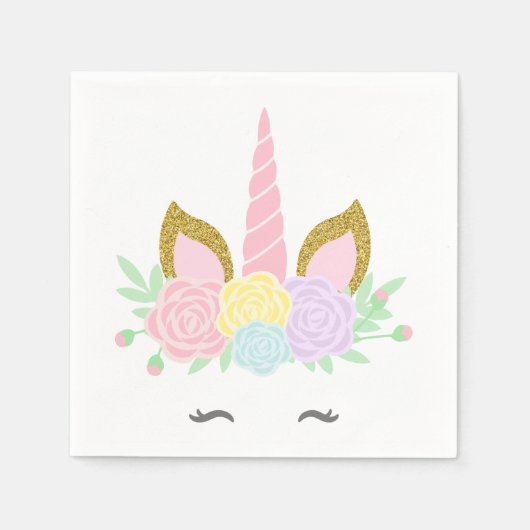 Niedlich Unicorn Kinderdusche Napkins Serviette (Vorderseite)