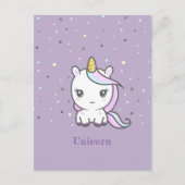 Niedlich Unicorn Lila Postkarte (Vorderseite)