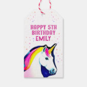 Niedlich Unicorn Magical Star Girl Happy Birthday Geschenkanhänger (Rückseite)