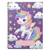 Niedlich Unicorn-Notebook - bearbeitbarer Name Notizblock (Vorderseite)