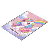 Niedlich Unicorn-Notebook - bearbeitbarer Name Notizblock (Linke Seite)