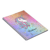 Niedlich Unicorn Ombre Rainbow Glitzer Sparkle Spi Notizblock (Rechte Seite)