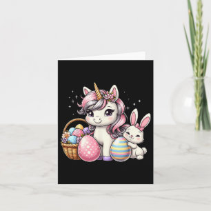 Niedlich Unicorn Osterfest Bunny Colorful Eggs Kin Karte