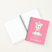 Niedlich Unicorn Personalisiert Kids Sketchbook No Notizblock (Innenseite)