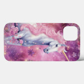 Niedlich Unicorn Pink Fantasy Floral Girl Case-Mate iPhone Hülle (Rückseite (Horizontal))