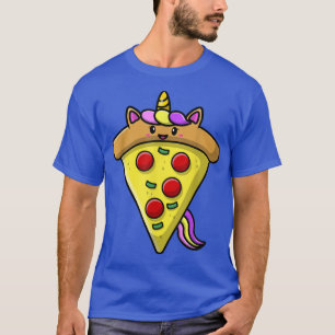 Niedlich Unicorn Pizza T - Shirt Funny Feinschmeck