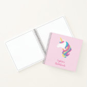 Niedlich Unicorn Polka Dot Personalisiert Sketchbo Notizblock (Innenseite)