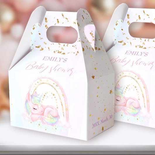Niedlich Unicorn Rainbow Baby Duschbox Geschenkschachtel