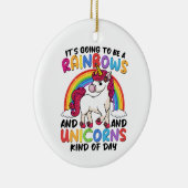 Niedlich Unicorn Rainbow Funny Keramik Ornament (Rechts)